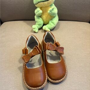 Brown Kids Shoes with Bow Detail
